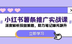 小红书-薯 条 推 广 实战课:深度解析投放策略,助力笔记曝光飙升