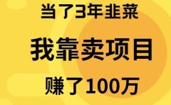 当了3年韭菜，我靠卖项目赚了100万