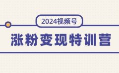 2024视频号-涨粉变现特训营:一站式打造稳定视频号涨粉变现模式(10节)