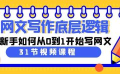 网文写作底层逻辑，新手如何从0到1开始写网文（31节课）