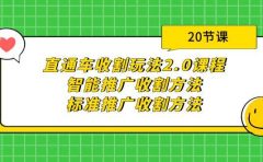 直通车收割玩法2.0课程：智能推广收割方法+标准推广收割方法（20节课）