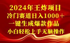 2024年王炸项目 冷门赛道日入1000+一键生成爆款作品 小白轻松上手无脑操作
