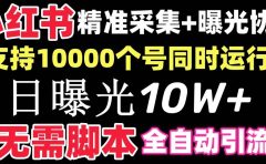 【价值10万！】小红书全自动采集+引流协议一体版！无需手机，支持10000
