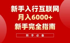 互联网新手月入6000+完全指南 十年创业老兵用心之作,帮助小白快速入门
