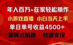 年入百万 普通人翻身项目 ，月收益15万+，不用露脸只说话直播找茬类小游...