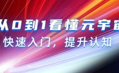 从0到1看懂-元宇宙，快速入门，提升认知（15节视频课）