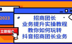 招商团长-业务提升实操教程，教你如何玩转抖音招商团长业务（38节课）
