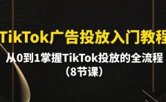 TikTok广告投放入门教程,从0到1掌握TikTok投放的全流程(8节课)