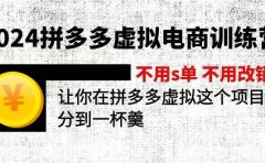2024拼多多虚拟电商训练营 不用s单 不用改销量 在拼多多虚拟上分到一杯羹
