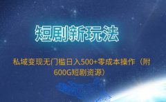 短剧新玩法,私域变现无门槛日入500+零成本操作(附600G短剧资源)