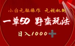 一单50块 野蛮玩法 不需要靠播放量 简单日入1000+抖音游戏发行人野核玩法