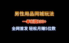 全网首发 一单利润200+ 男性用品同城玩法 轻松月赚5位数