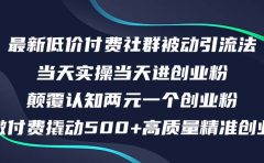 最新低价付费社群日引500+高质量精准创业粉,当天实操当天进创业粉,日...