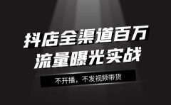 抖店-全渠道百万流量曝光实战，不开播，不发视频带货（16节课）