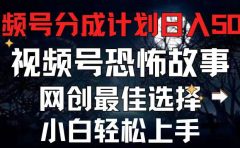 2024最新视频号分成计划，每天5分钟轻松月入500+，恐怖故事赛道,