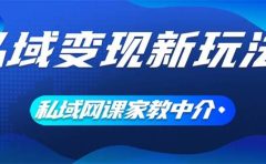 私域变现新玩法，网课家教中介，只做渠道和流量，让大学生给你打工、0...