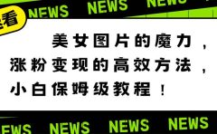 美女图片的魔力，涨粉变现的高效方法，小白保姆级教程！