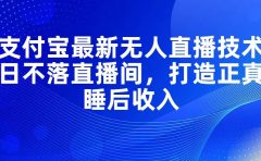 支付宝最新无人直播技术,日不落直播间,打造正真睡后收入