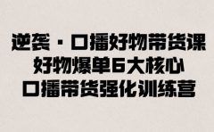逆袭·口播好物带货课，好物爆单6大核心，口播带货强化训练营
