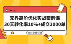 无界高阶优化实战案例课，30天转化率10%+成交3000单（8节课）