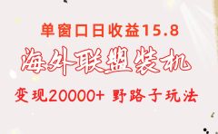 海外联盟装机 单窗口日收益15.8 变现20000+ 野路子玩法