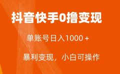 全网首发，单账号收益日入1000＋，简单粗暴，保底5元一单，可批量单操作