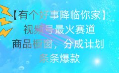 有个好事 降临你家：视频号最火赛道，商品橱窗，分成计划 条条爆款，每...