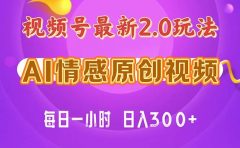 视频号情感赛道2.0.纯原创视频，每天1小时，小白易上手，保姆级教学