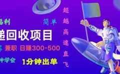 快递 回收项目，容易上手，小白一分钟学会，一分钟出单，日赚300~800