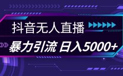 抖音无人直播，暴利引流，日入5000+