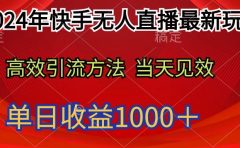 2024年快手无人直播最新玩法轻松日入1000+