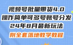 24年8月最新玩法视频号批量带货4.0,操作简单可多号账号分发,附全套落...