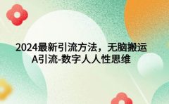2024最新引流方法，无脑搬运，A引流-数字人人性思维