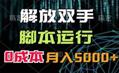 解放双手,脚本运行,0成本月入5000+