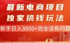 最新电商项目-搞钱玩法,新手日入3000+完全没有问题