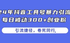 24年抖音工具号暴力引流,每日被动300+创业粉,创业粉捷径,卷死同行