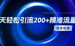 一天轻松引流200+精准流量，简单粗暴，一看就会