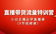 2024直播带货流量特训营，小白主播必学直播课（9节视频课）