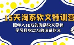 15天-淘系软文特训营：跟年入50万的淘系软文导师，学习月收过万的淘系软文