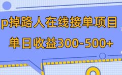p掉路人项目 日入300-500在线接单 外面收费1980【揭秘】