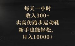 每天一小时,收入300+,卖高仿跑步运动鞋,新手也能轻松,月入10000+