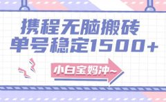 无门槛搬砖项目玩法,无脑搬运复制单号月入1500+,矩阵操作收益更高