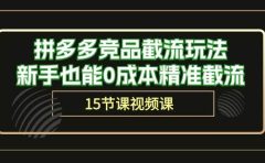 拼多多竞品截流玩法,新手也能0成本精准截流(15节课)
