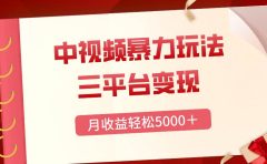 三平台变现，月收益轻松5000＋，中视频暴力玩法，每日热点的正确打开方式