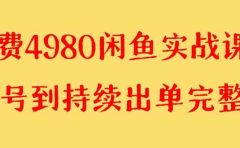 外面收费4980闲鱼无货源实战教程 单号4000+