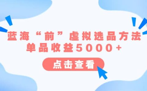 某公众号付费文章《蓝海“前”虚拟选品方法：单品收益5000+》