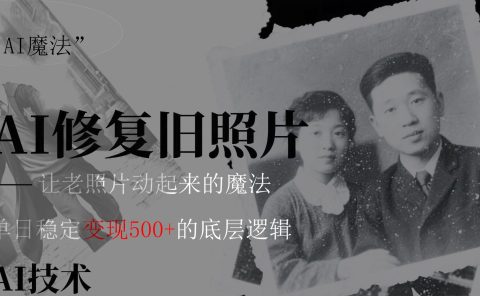AI 魔法:让泛黄旧照变成朋友圈爆款视频,私域转化率提升50%,单日变现500+