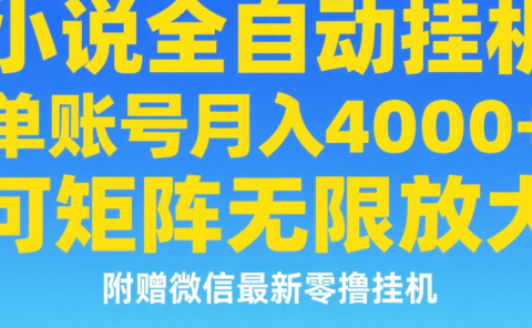 七猫小说无脑挂及单账号月入8000+，，可无限矩阵放大，附赠微信最新零撸挂机玩法！