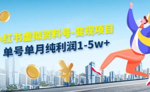 小红书虚拟资料号-变现项目:实操玩法分享