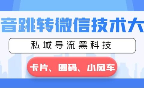 抖音跳转微信技术大全,私域导流黑科技—卡片圆码小风车